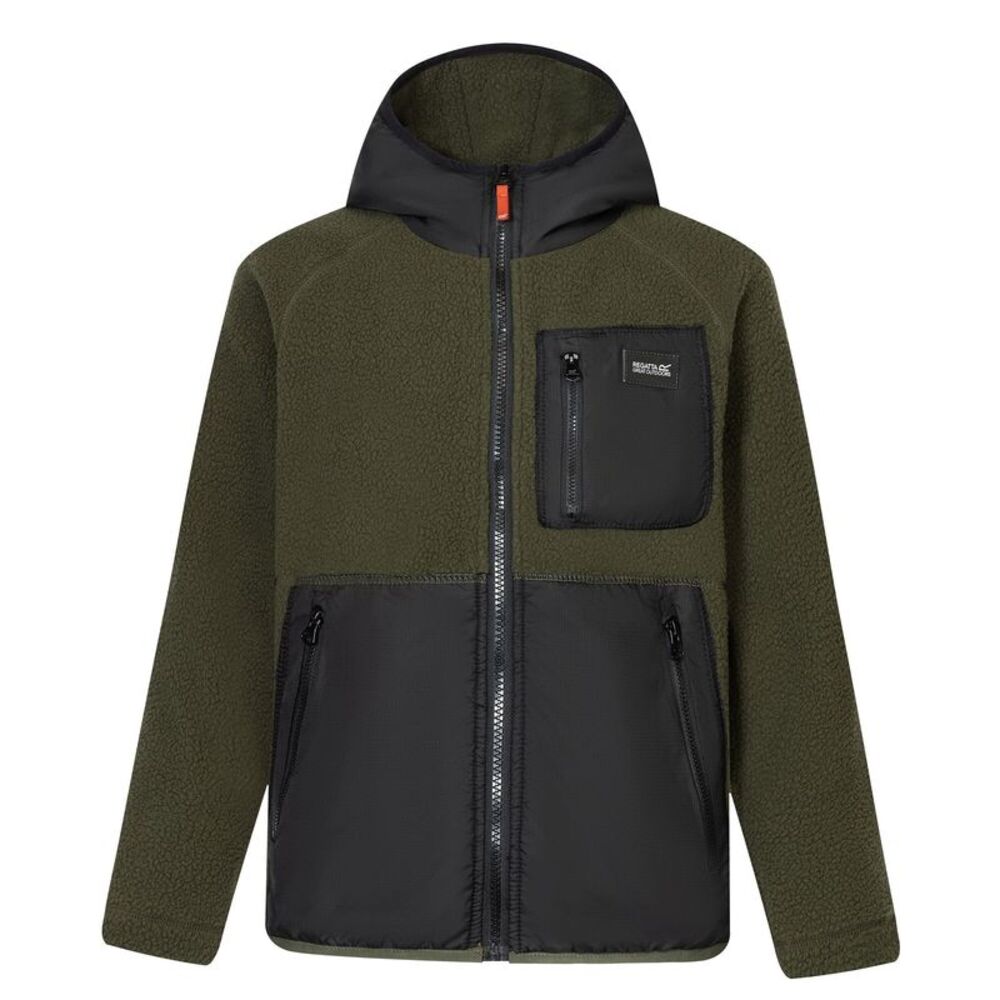 Regatta Childrens/Kids Munro Hybrid Jacket / Dark Khaki/Black